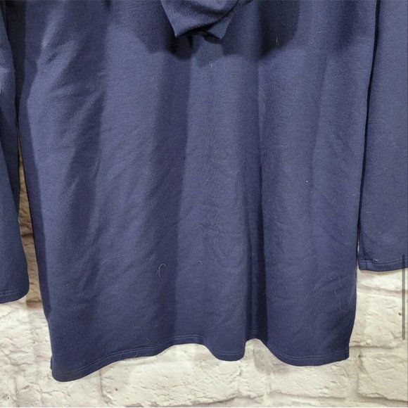 Soft Surroundings Navy Blue Hi Low Hem Hooded Pullover Sweater XSmall Petite - Picture 11 of 13